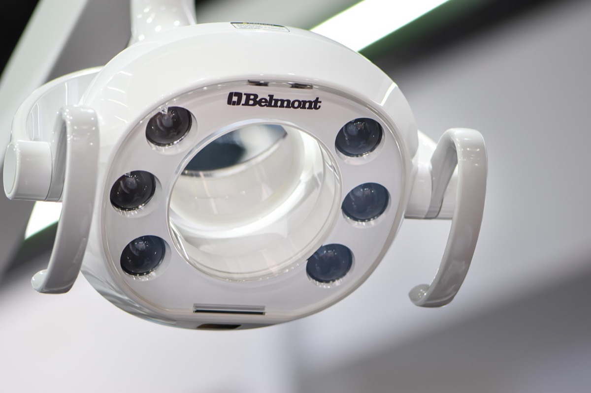 Dental operating light and dental chair detail